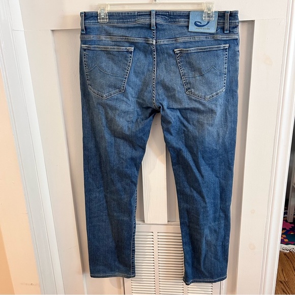 JACOB COHEN J688 COMF Wash Denim Stretch Slim Fit Handmade Tailored Jeans Sz 38 - Picture 4 of 9